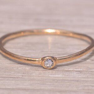 Natural Diamond Solitaire Ring in Yellow Gold